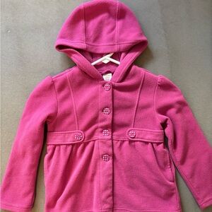 Gymboree Pink Polka Dot Button Hooded Jacket 4T-5T
